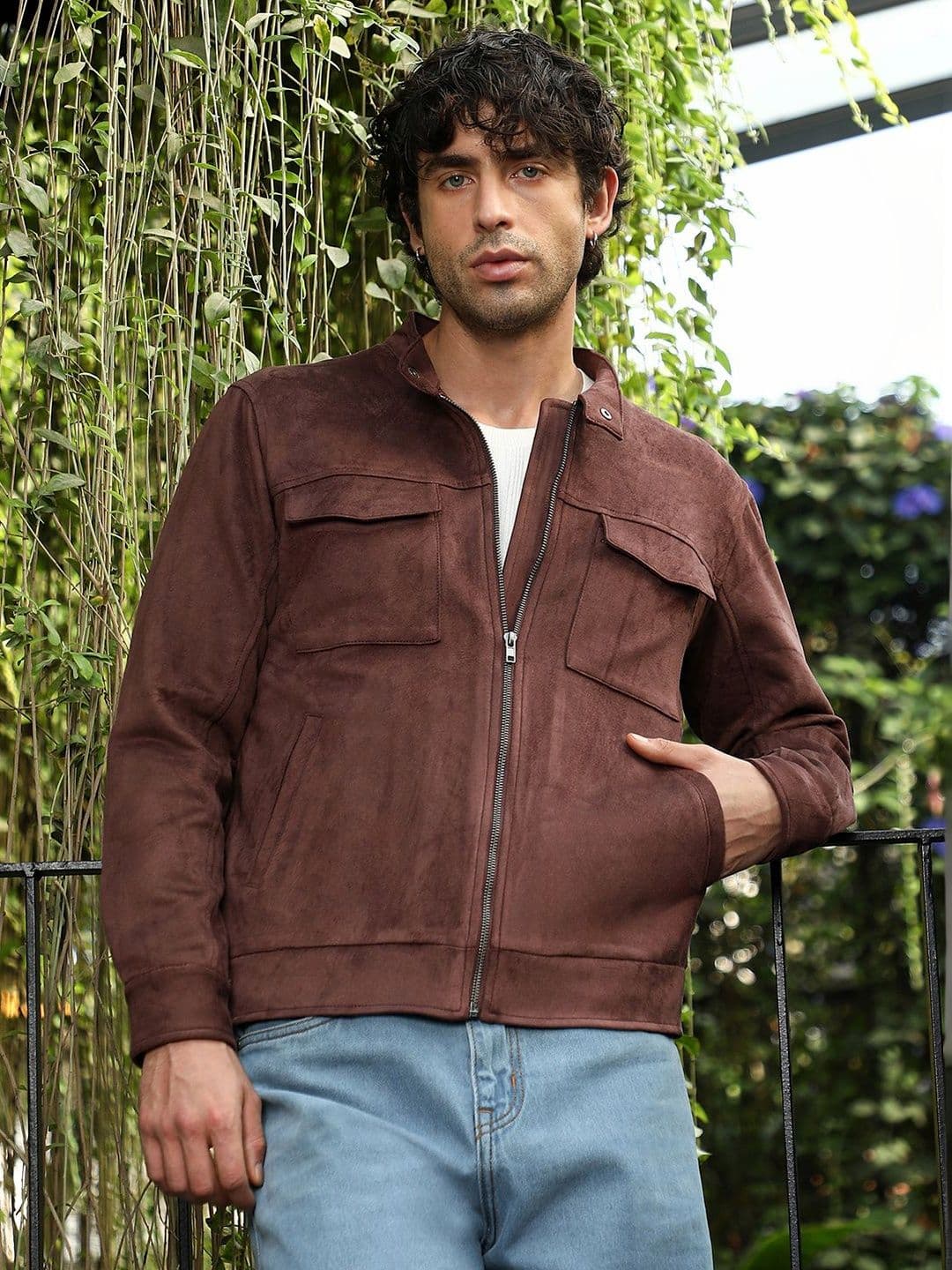 CAHOOT Solid Utility Suede Rider Jacket - view 1
