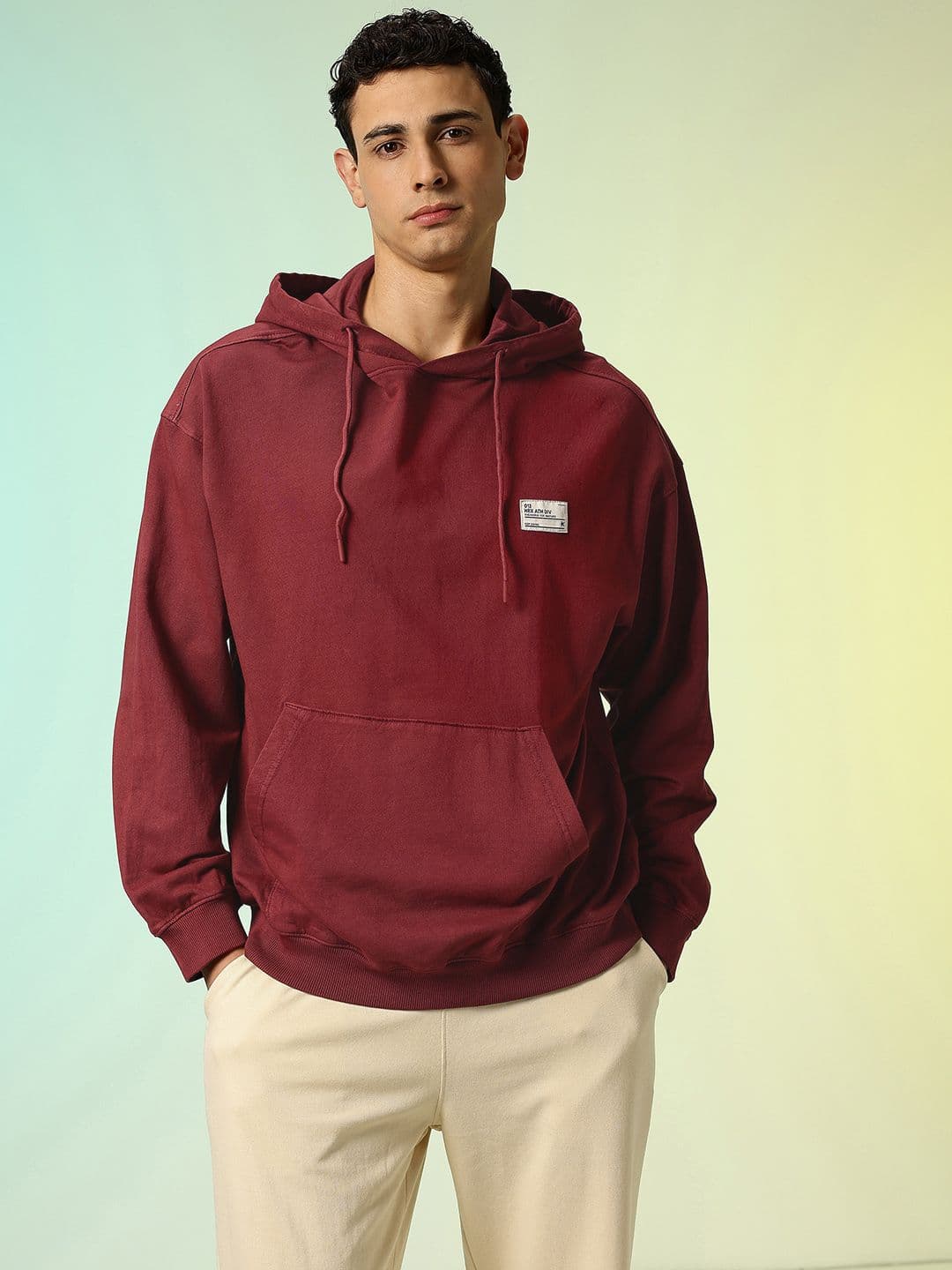 HRX by Hrithik Roshan Hooded Pure Cotton Relaxed Fit Sweatshirt - view 1