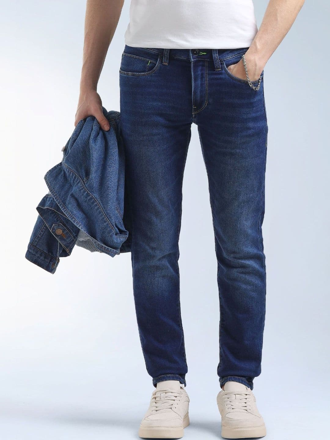 Flying Machine Men Skinny Fit Mid-Rise Light Fade Stretchable Jeans - view 1