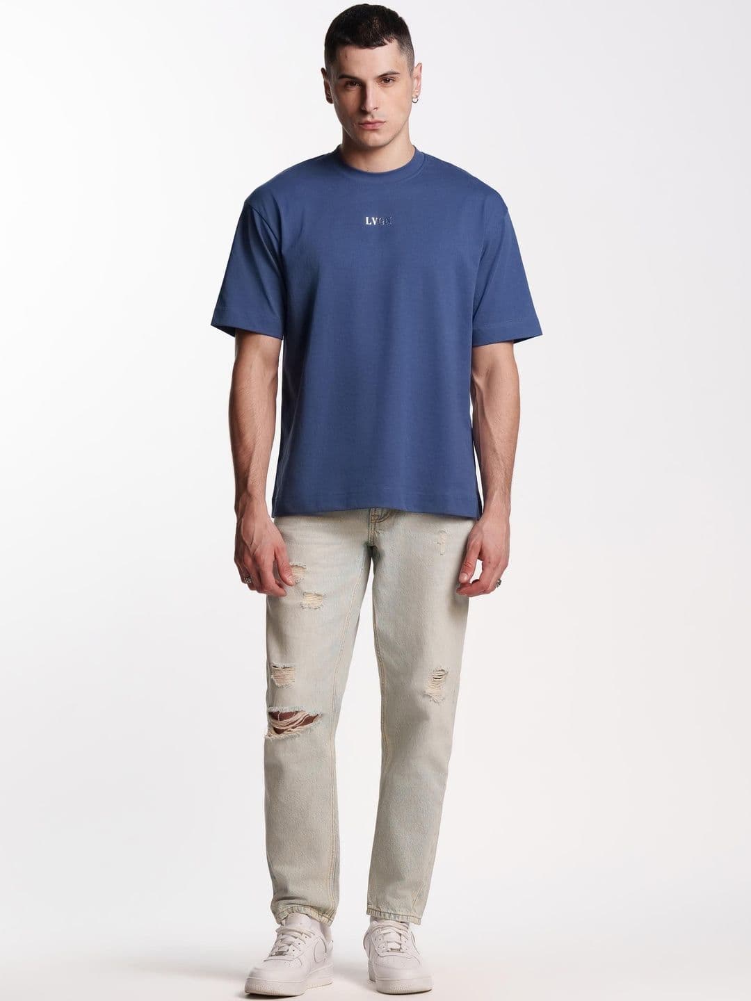 LOVEGEN Men Straight Fit Mid-Rise Low Distress Heavy Fade Jeans - view 1