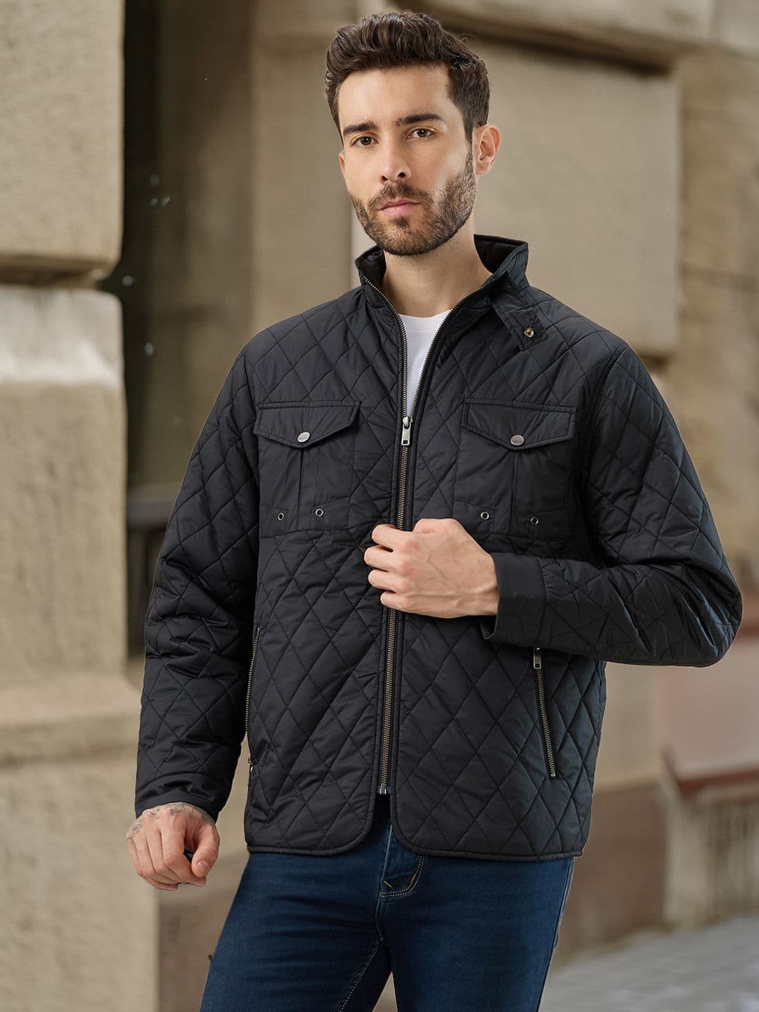 Status Quo Men Lightweight Quilted Jacket - view 1