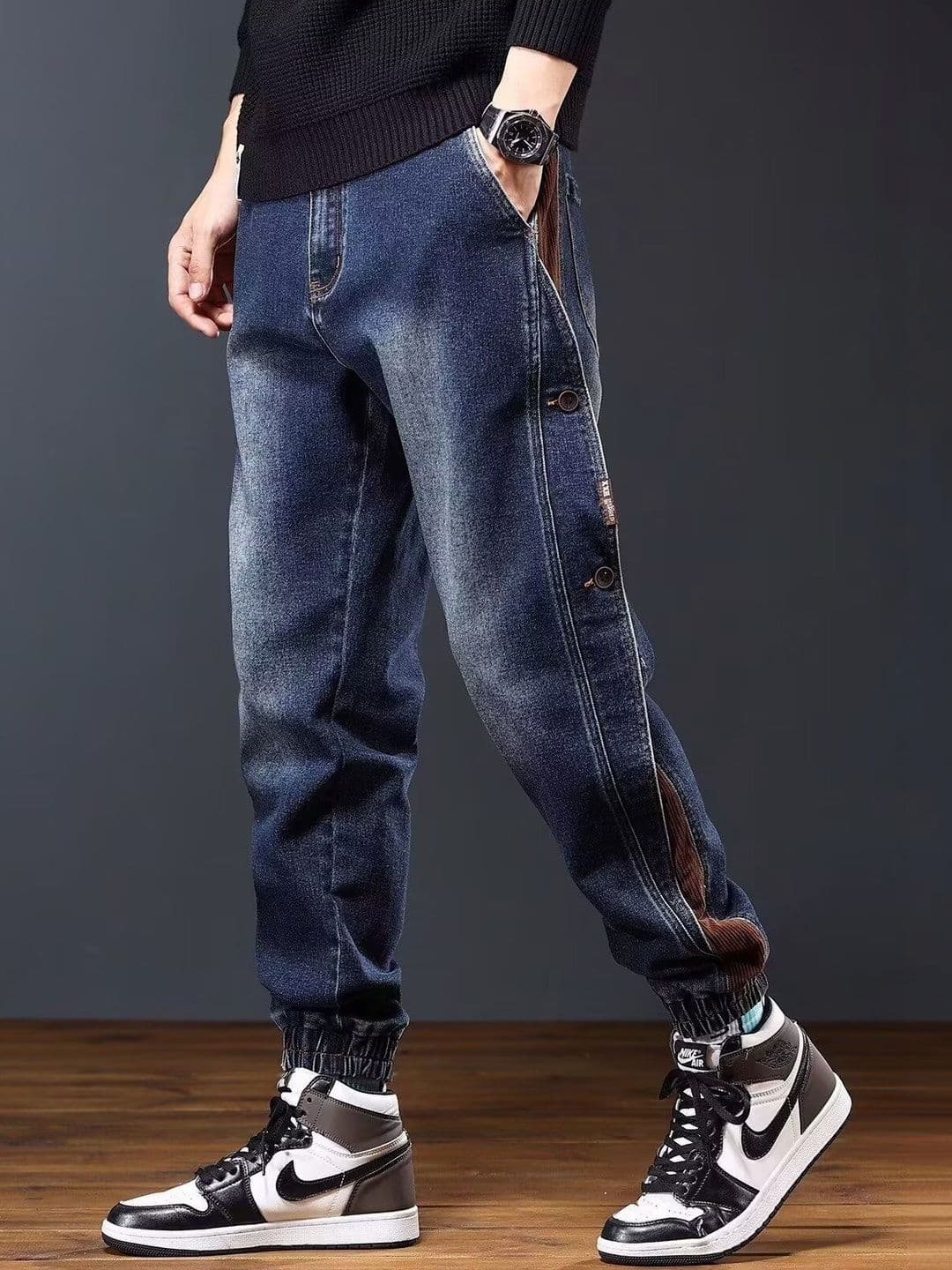 StyleCast x Revolte Men Jogger Mid-Rise Heavy Fade Jeans - view 1
