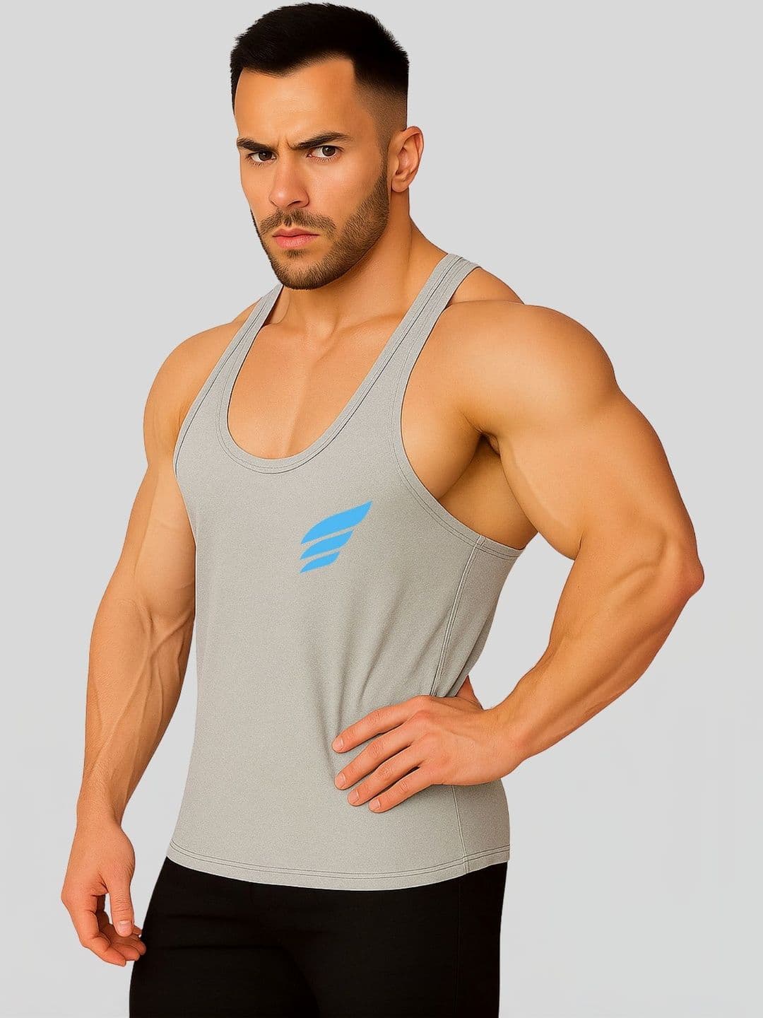3Colors Printed Scoop Neck Gym Vest - view 1