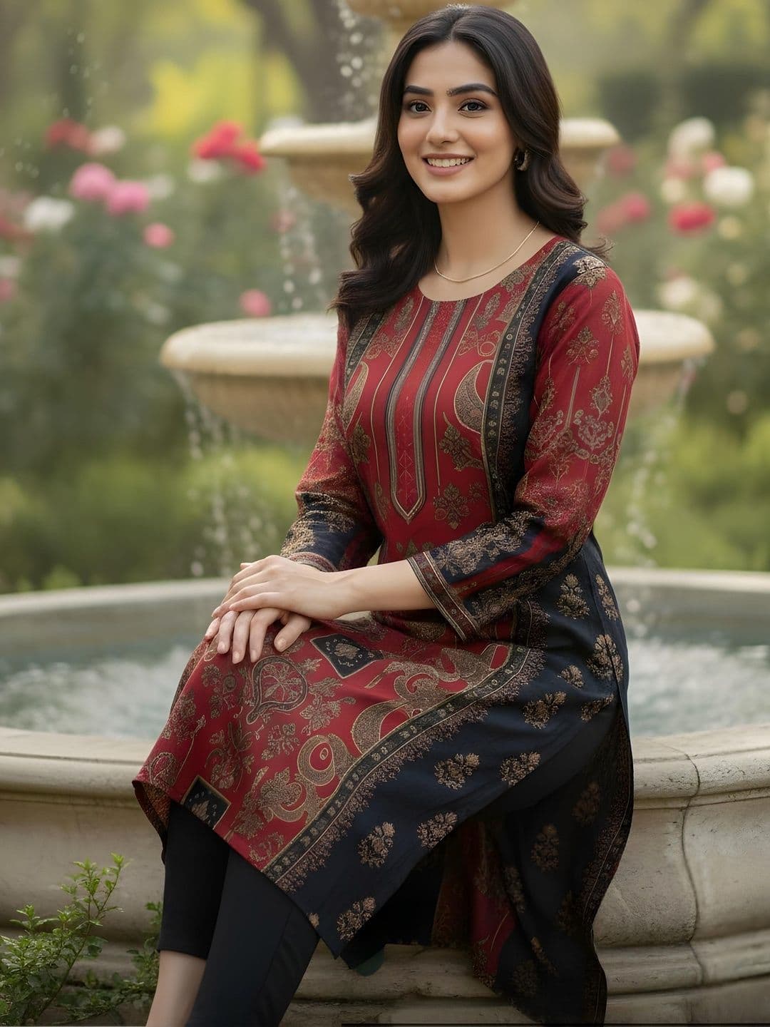 Anouk Women Floral Printed Kurta - view 1
