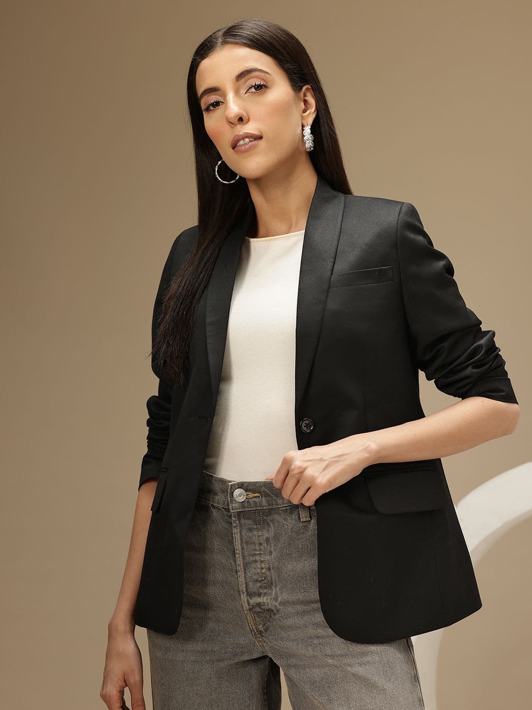 Chemistry Shawl Collar Single Breasted Coat with Vent - view 1