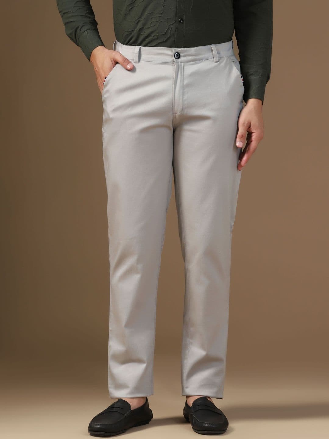 R.Code by The Roadster Life Co. Men Tailored Slim Fit Wrinkle Free Trousers - view 1