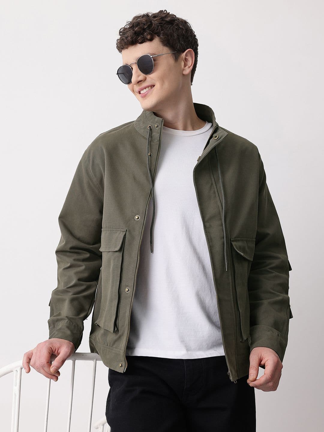 Mast & Harbour Mock Collar Lightweight Pure Cotton Tailored Jacket - view 1