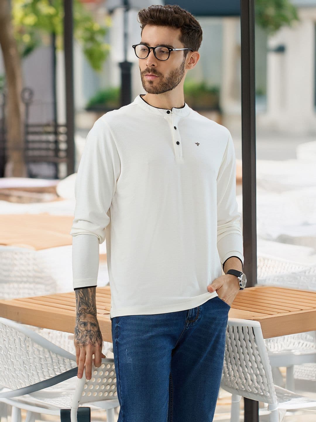 Status Quo Men Henley Neck T-shirt - view 1