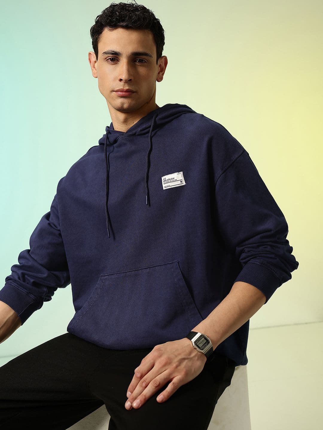 HRX by Hrithik Roshan Hooded Pure Cotton Relaxed Fit Sweatshirt - view 1