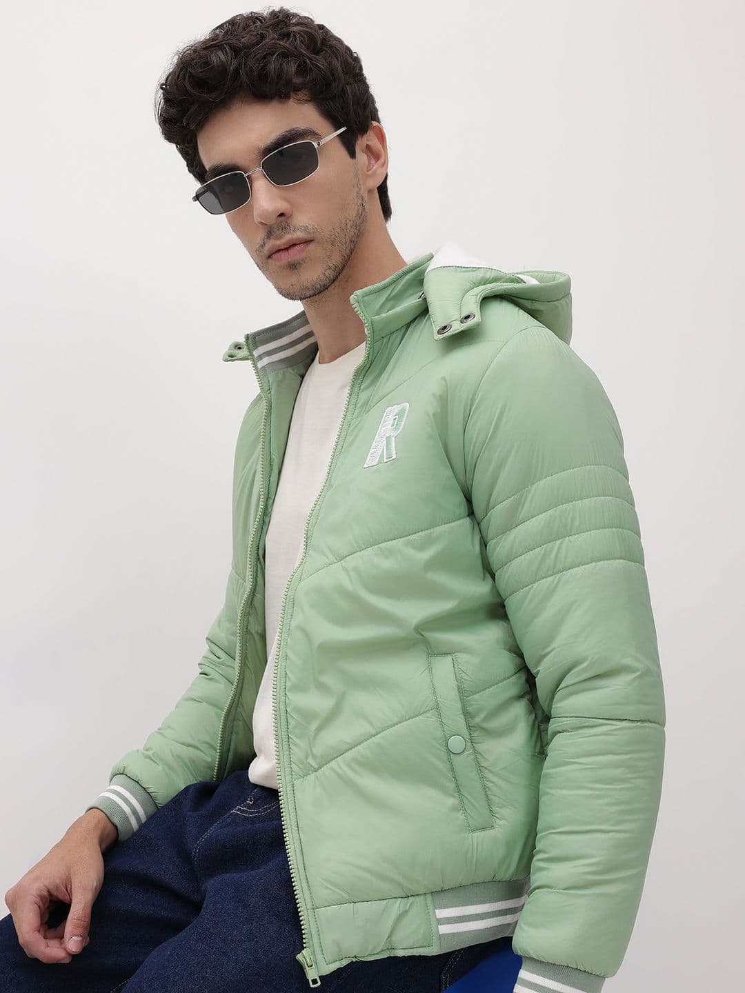 The Roadster Life Co. Hooded Fleece Padded Bomber Jacket - view 1