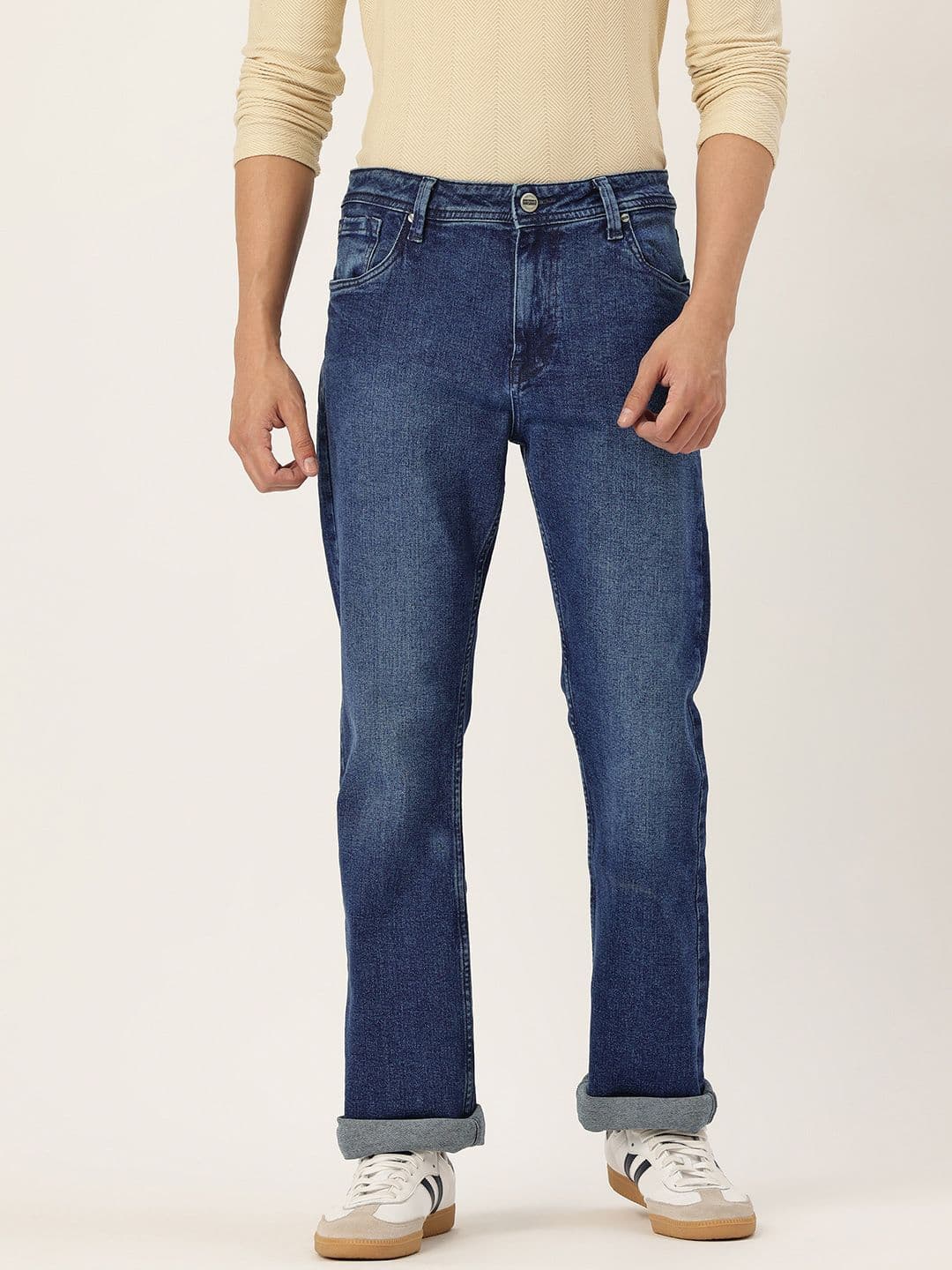 Integriti Men Straight Fit Mid-Rise Light Fade Stretchable Jeans - view 1