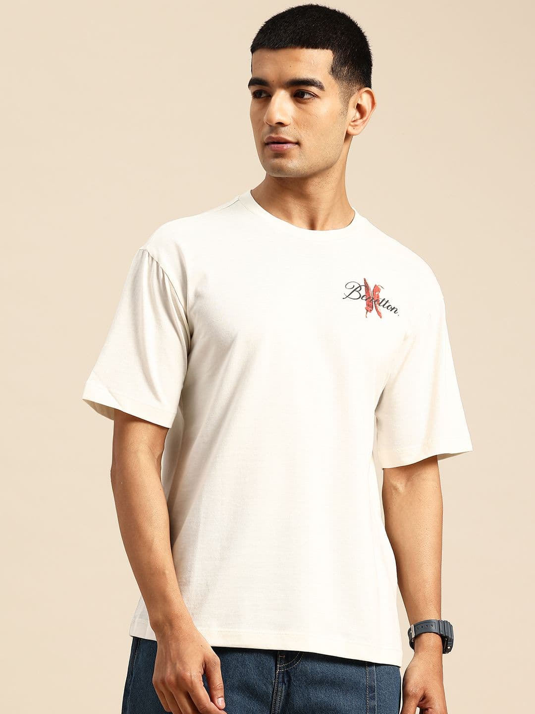United Colors of Benetton Typography Printed Relaxed Fit T-shirt - view 1