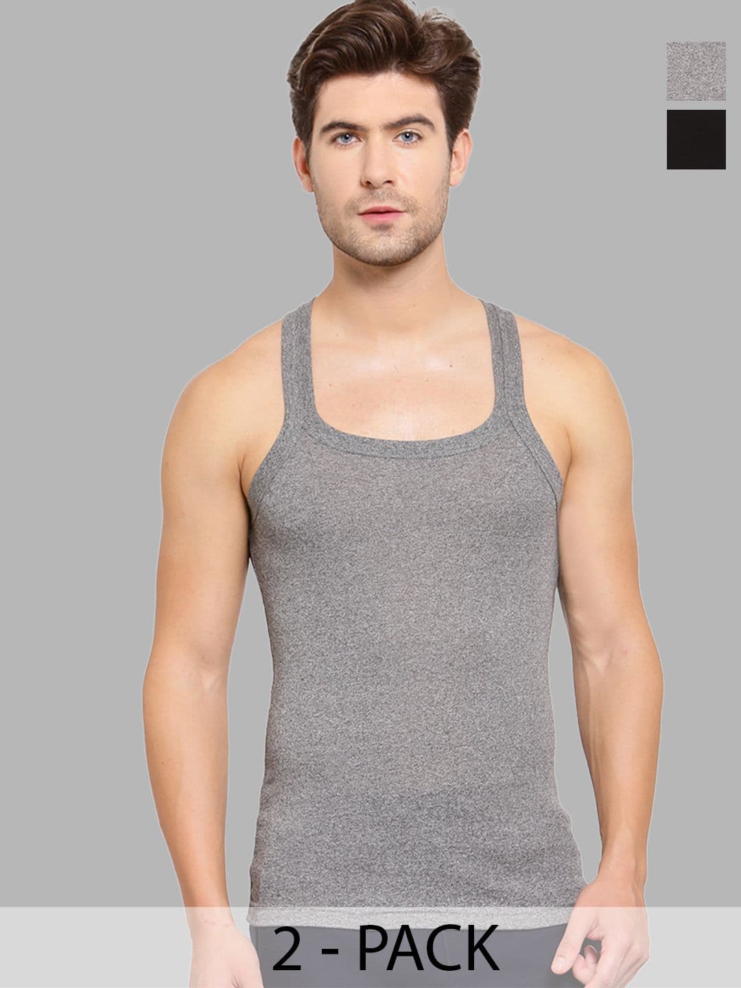MACHO Sporto Pack Of 2 Assorted Super Combed Cotton Gym Vests - view 1