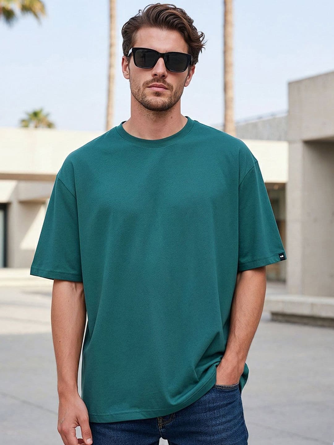 Bewakoof Drop-Shoulder Sleeves Pure Cotton Oversized T-shirt - view 1