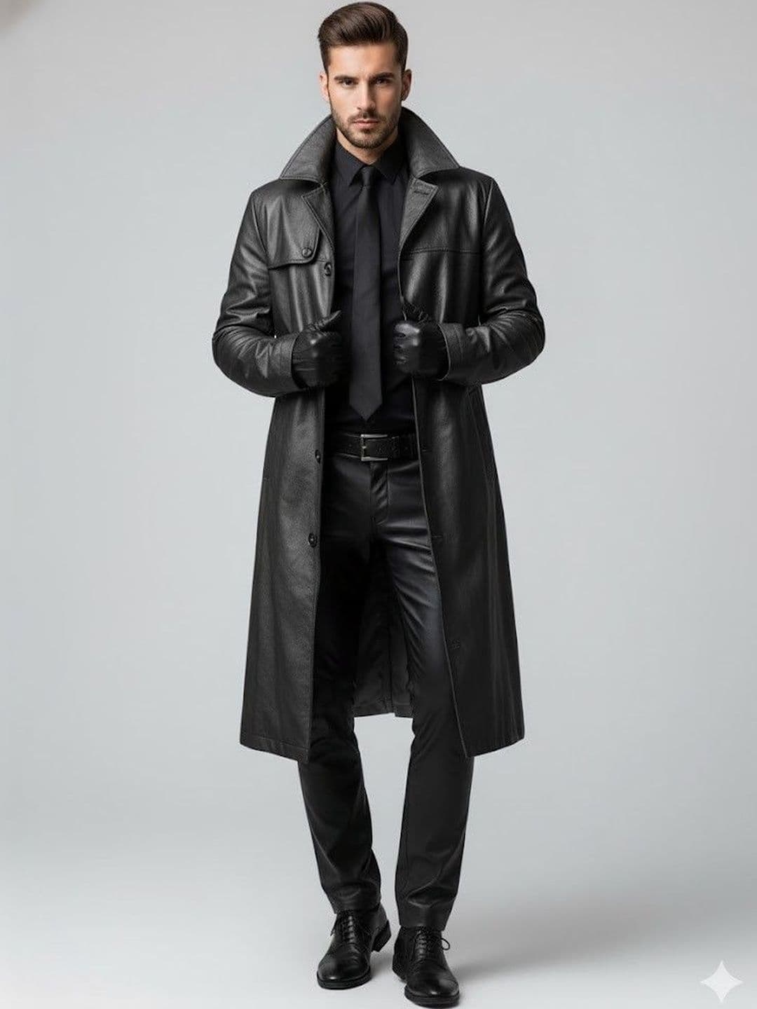 Mast & Harbour Men Longline Leather Jacket - view 1