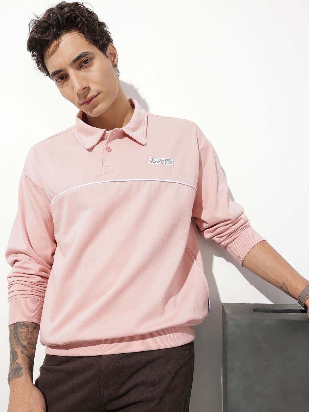 The Roadster Life Co. Relaxed Fit Striped Sweatshirt - view 1