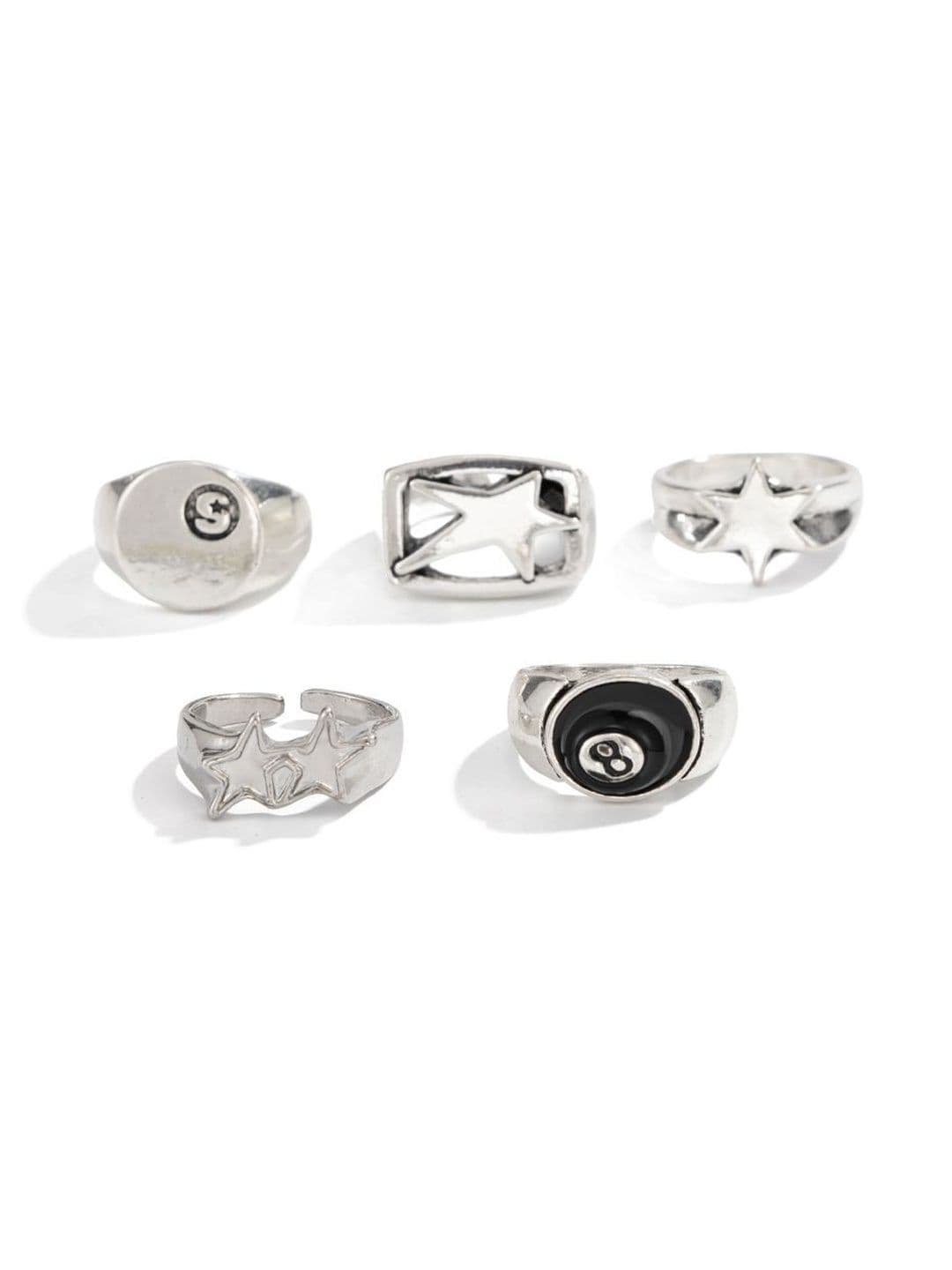StyleCast x Revolte Set of 5 Silver-Plated Finger Ring - view 1
