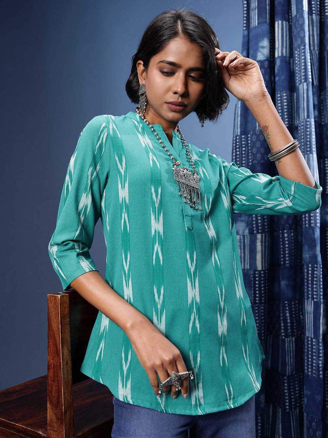 Taavi Ikat Woven Design Kurti - view 1