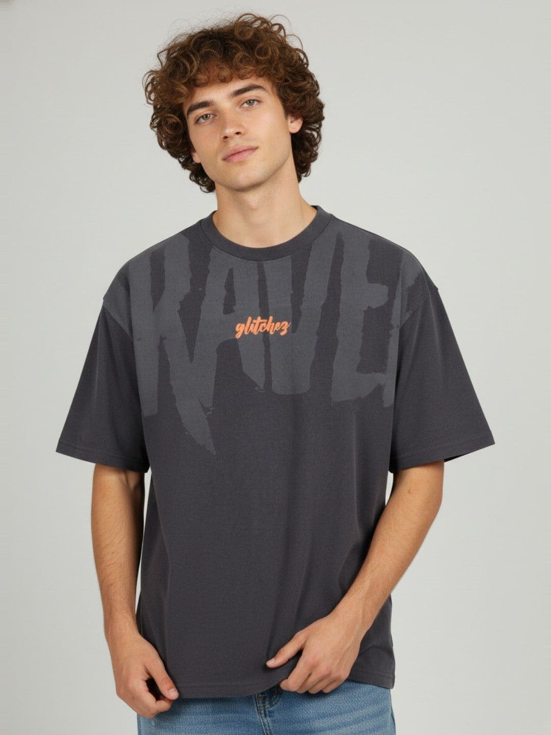 glitchez Typography Printed Relaxed Fit T-shirt - view 1