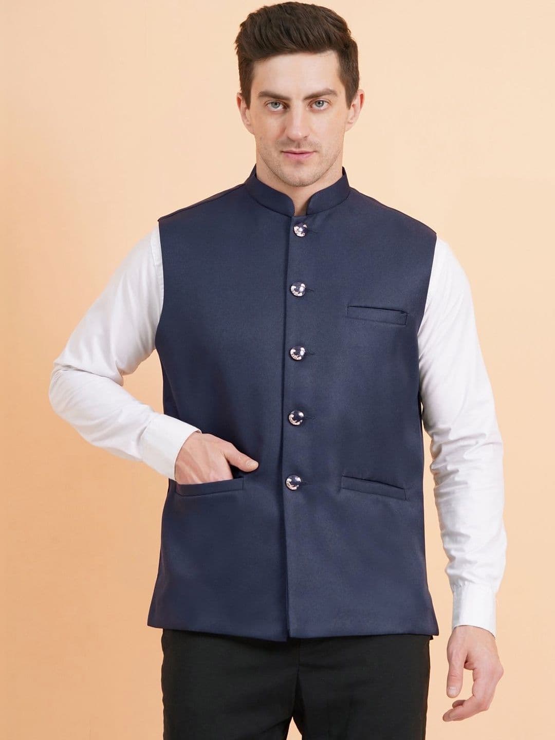 SG LEMAN Mandarin Collar Nehru Jacket - view 1