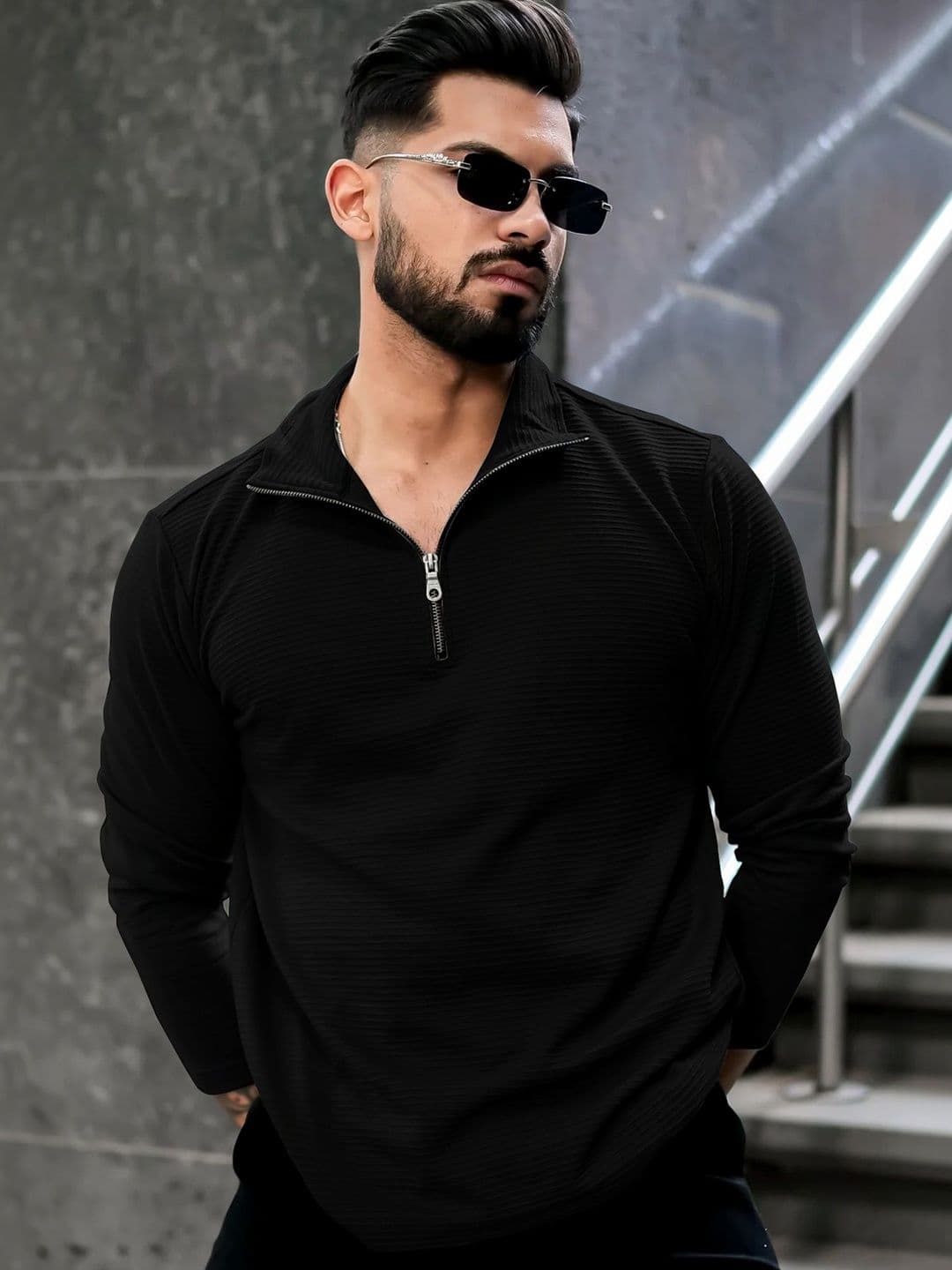 HAPPY KHAJANA Men Henley Neck T-shirt - view 1