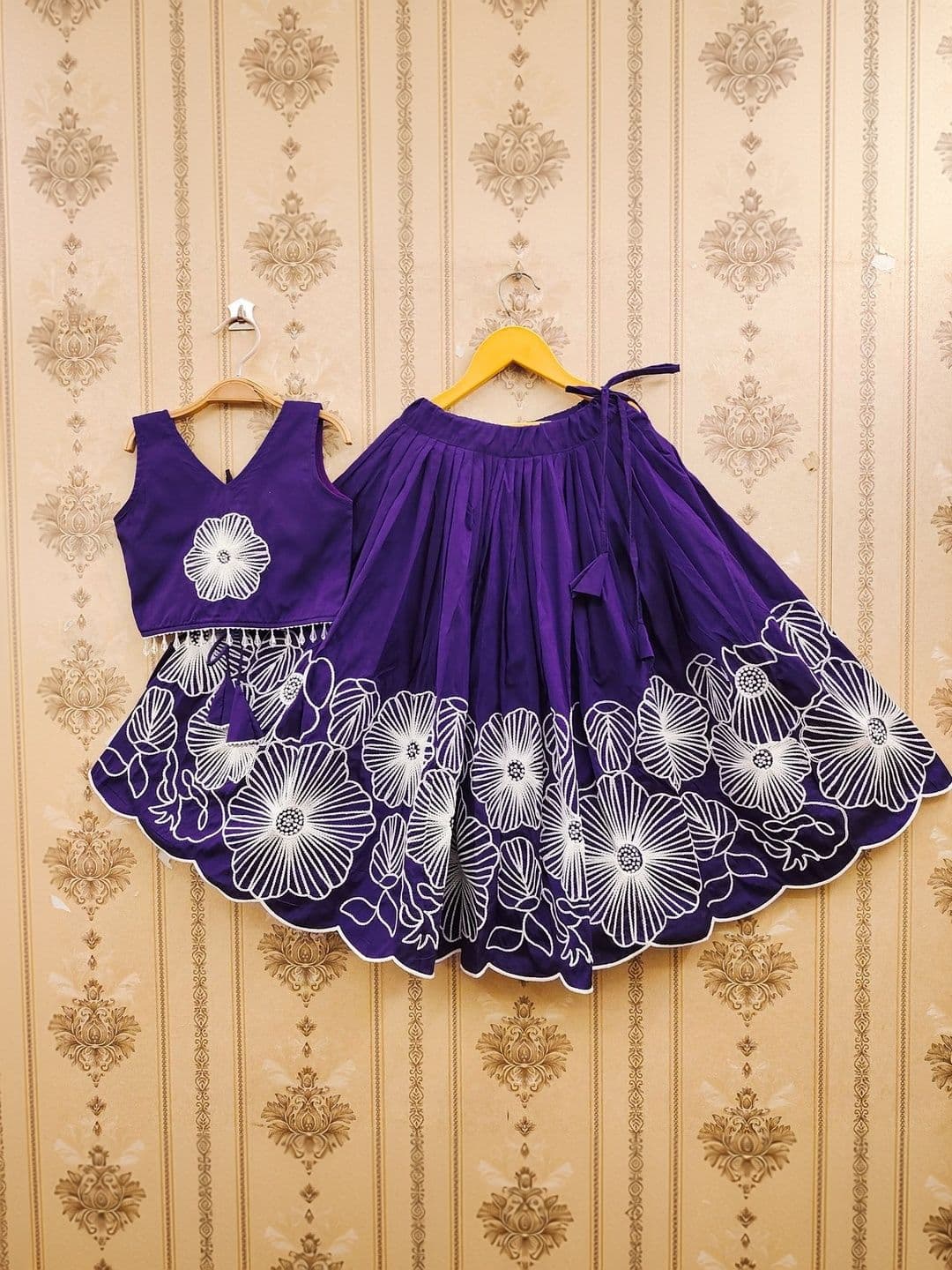 Sangria Embroidered V-Neck Flared Lehenga Choli - view 1