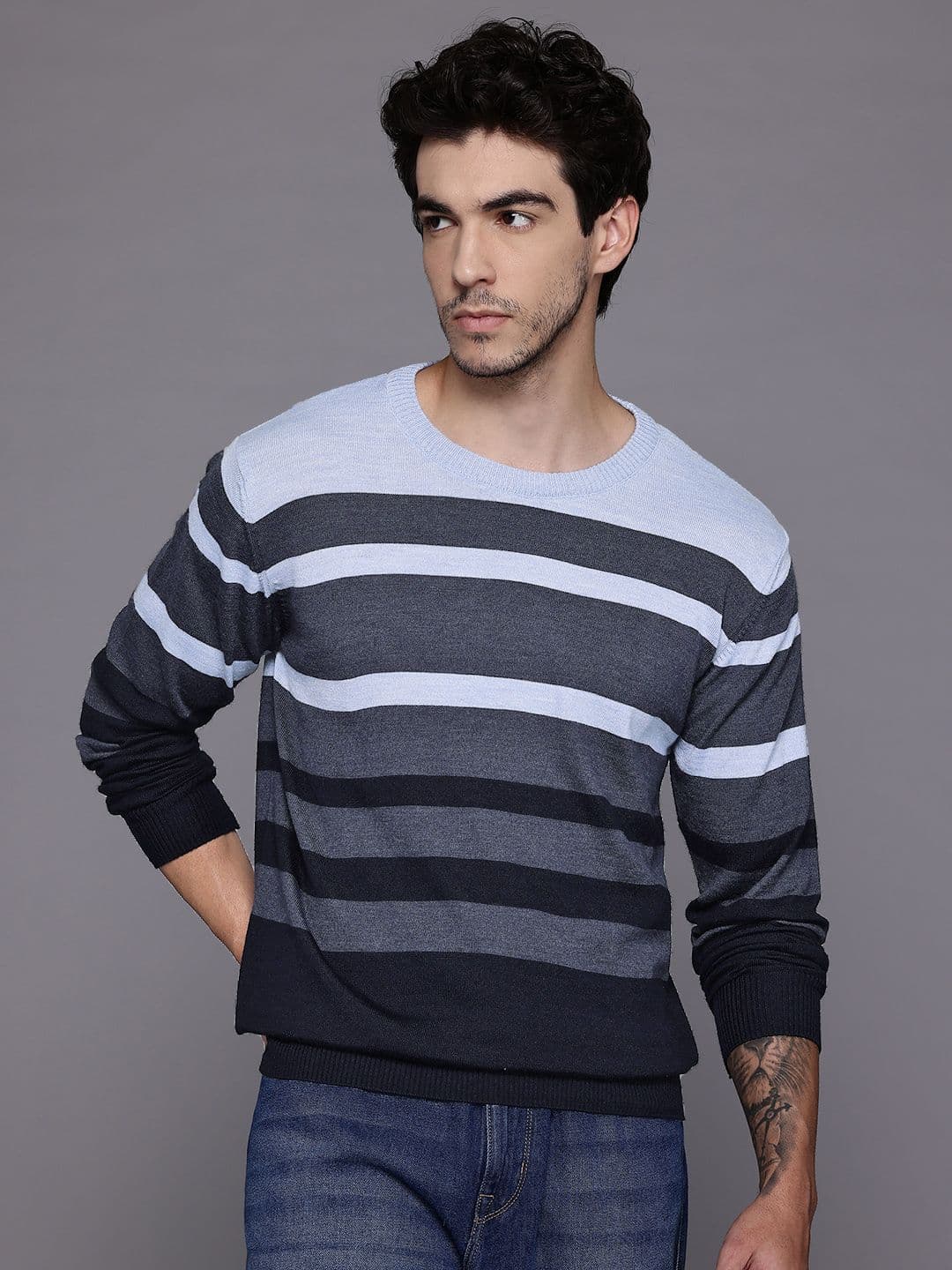 Raymond Self Striped Pullover - view 1