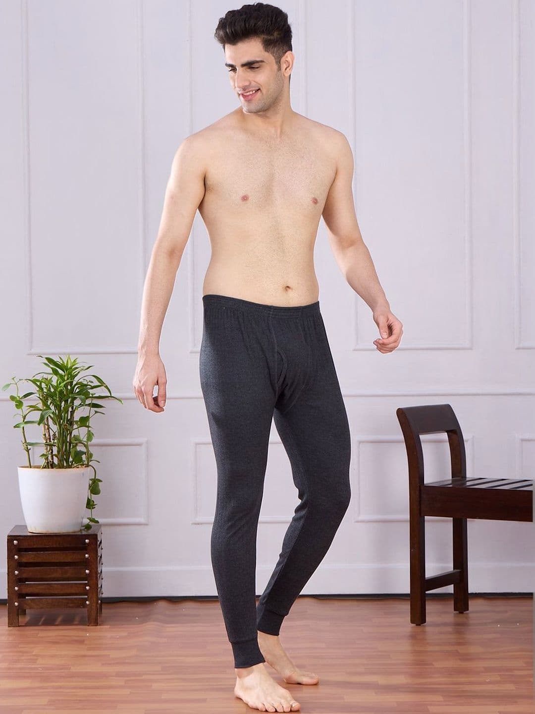LUX VENUS Men Ribbed Mid-Rise Thermal Bottoms - view 1