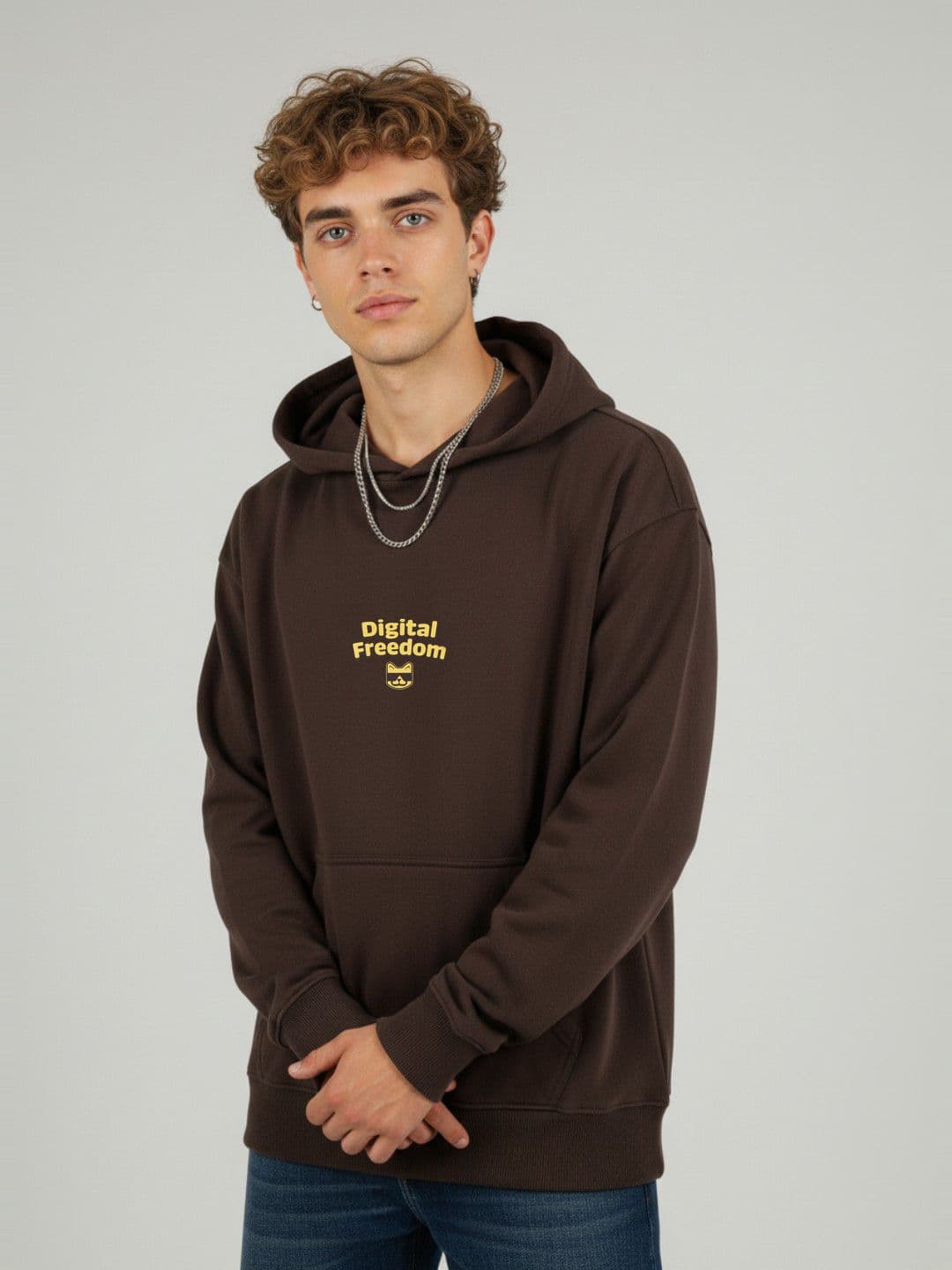 glitchez Graphic Printed Hooded Sweatshirt - view 1