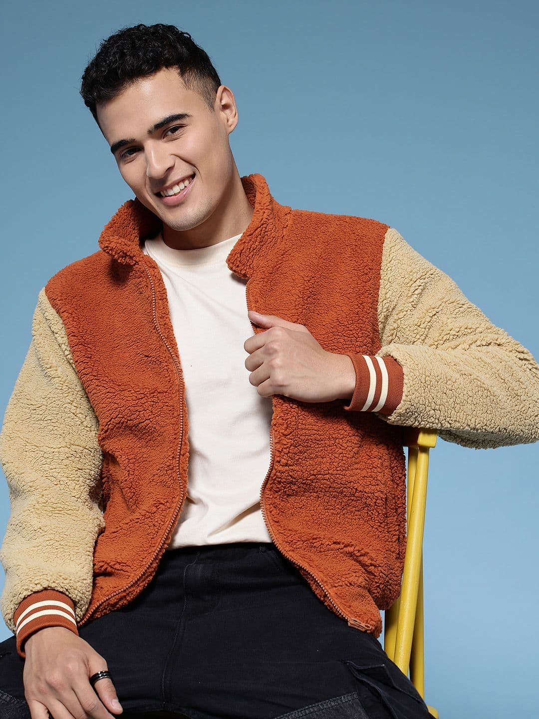 HERE&NOW Colourblocked Mock Collar Bomber Jacket - view 1
