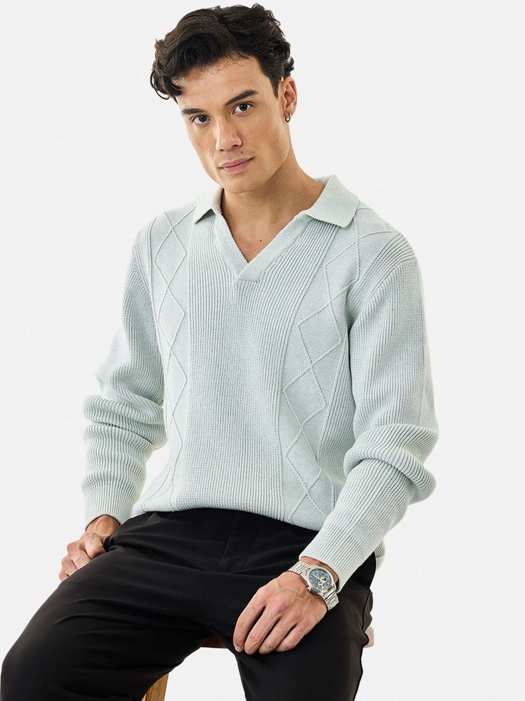 Snitch Men Ribbed Pullover - view 1