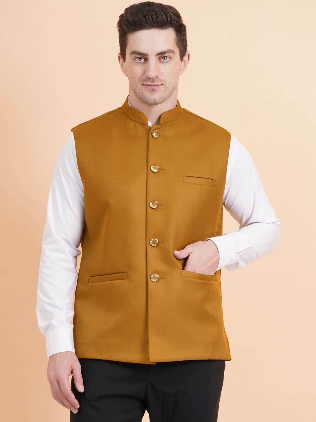 SG LEMAN Mandarin Collar Nehru Jacket - view 1