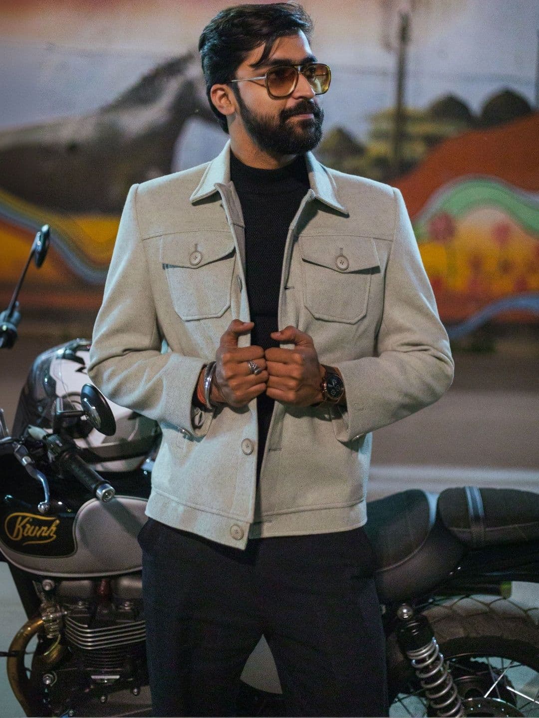 JAVINISHKA Men Woollen Bomber Jacket - view 1