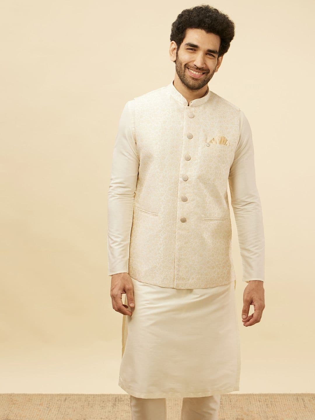 Manyavar Self Design Jacquard Nehru Jackets - view 1