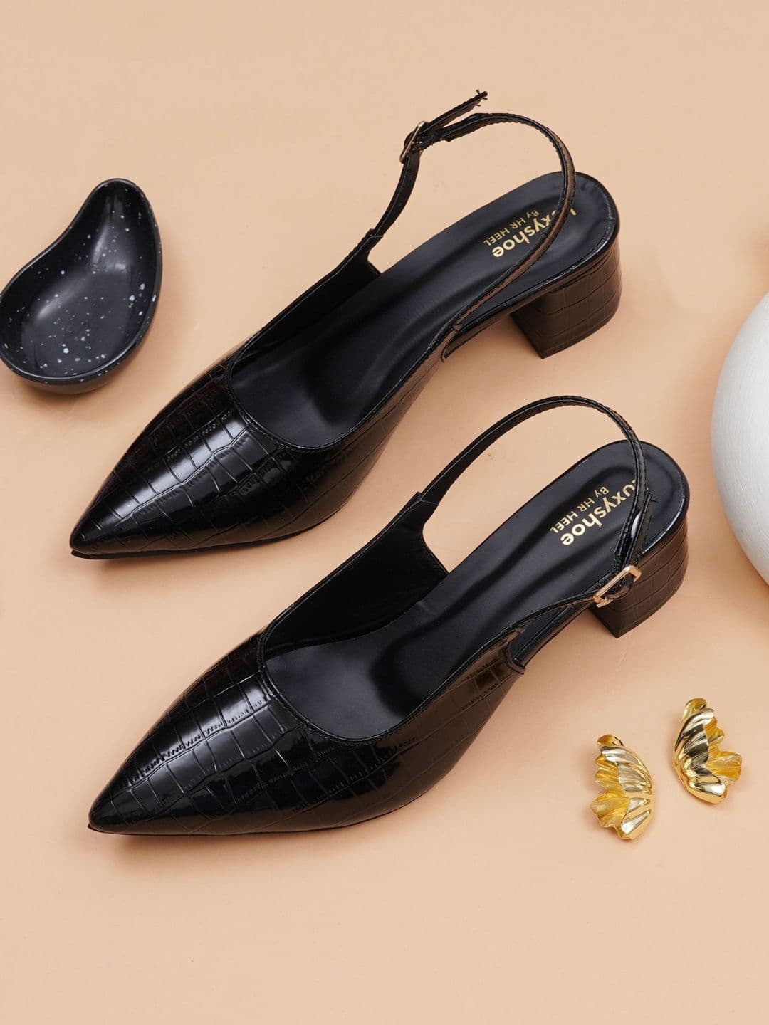 LUXY SHOE Textured Party Block Pumps - view 1