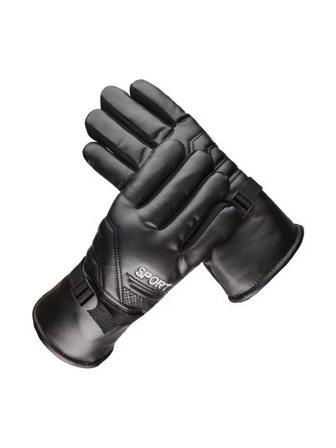 Infispace Unisex Waterproof Leather Fabric Sport Gloves with Warm Fleece Interior - view 1