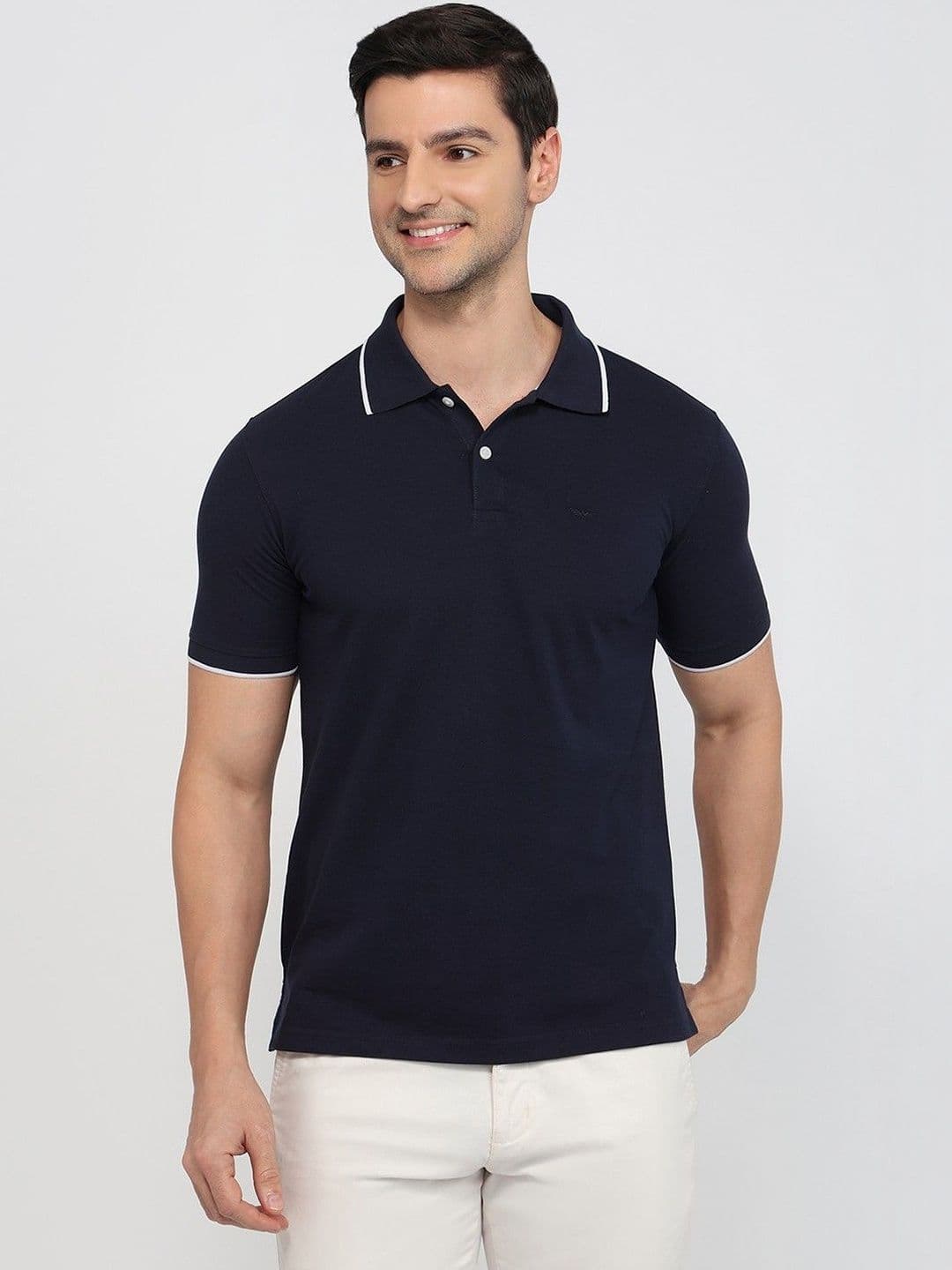 ColorPlus Men Polo Collar Slim Fit T-shirt - view 1