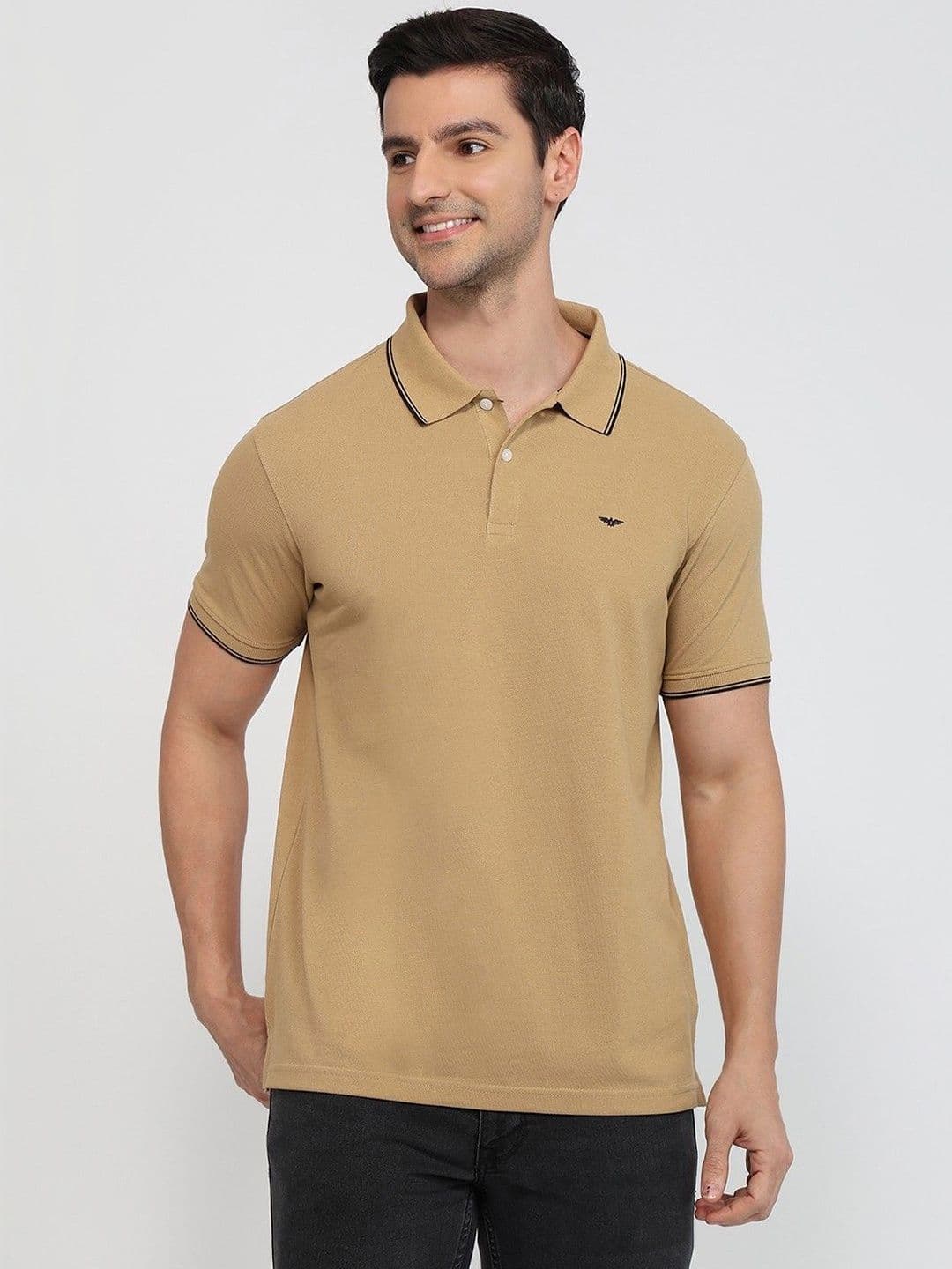 ColorPlus Men Brand Logo Polo Collar Slim Fit T-shirt - view 1