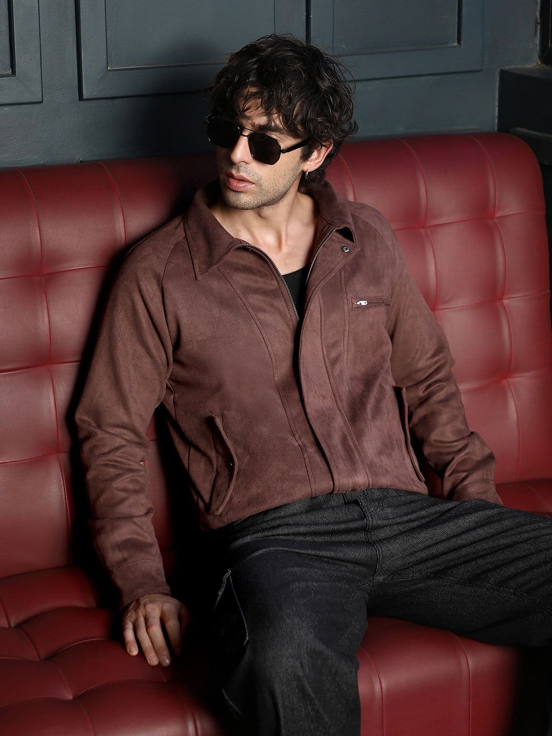 CAHOOT Suede Bomber Jacket - view 1