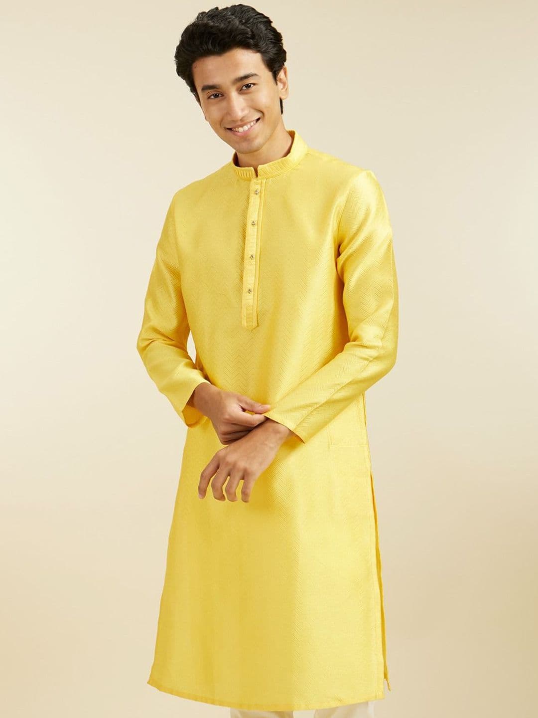 Diwas by Manyavar Geometric Woven Design Straight Kurta - view 1