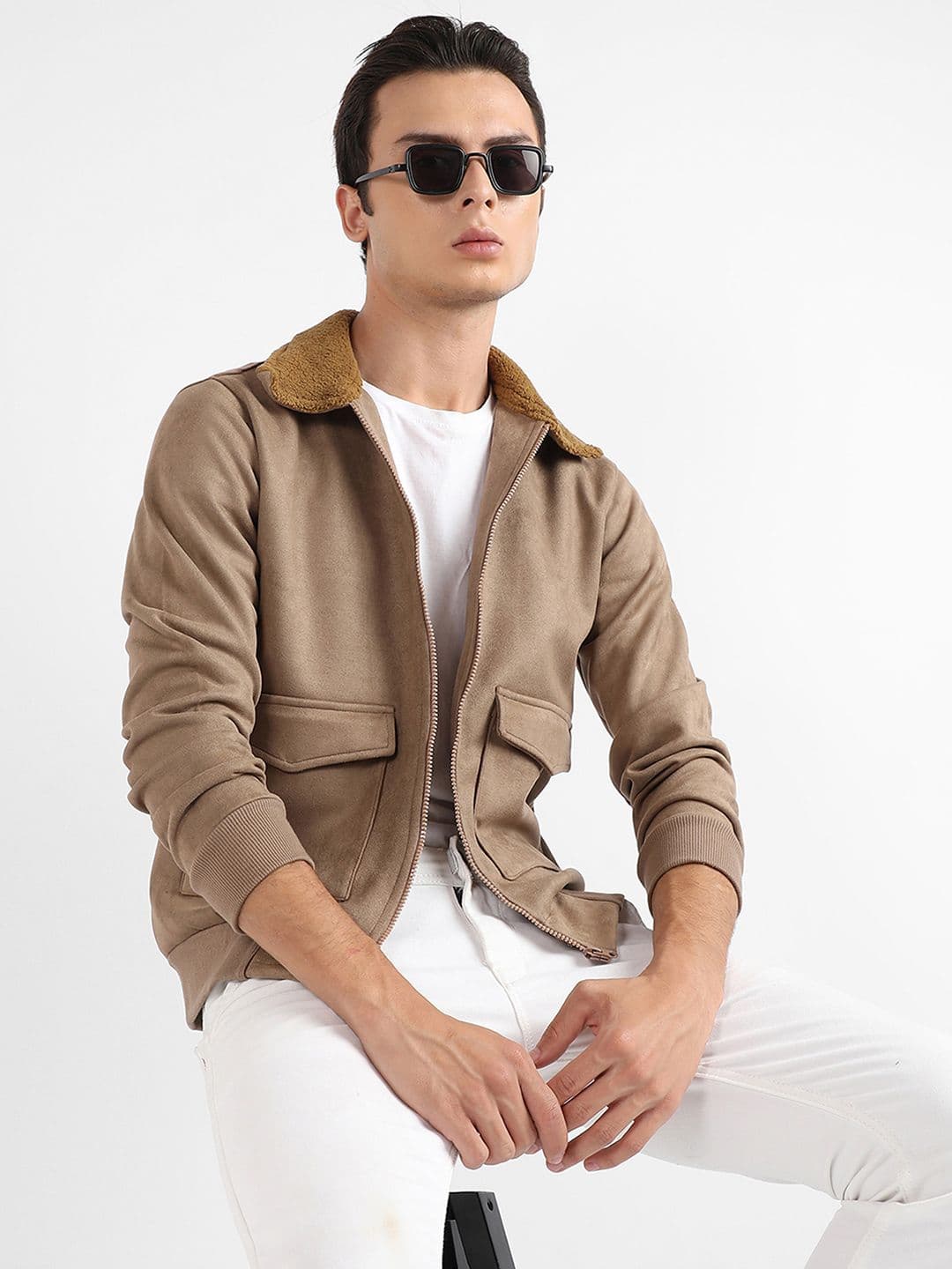 CAHOOT Men Suede Lightweight Bomber Jacket - view 1
