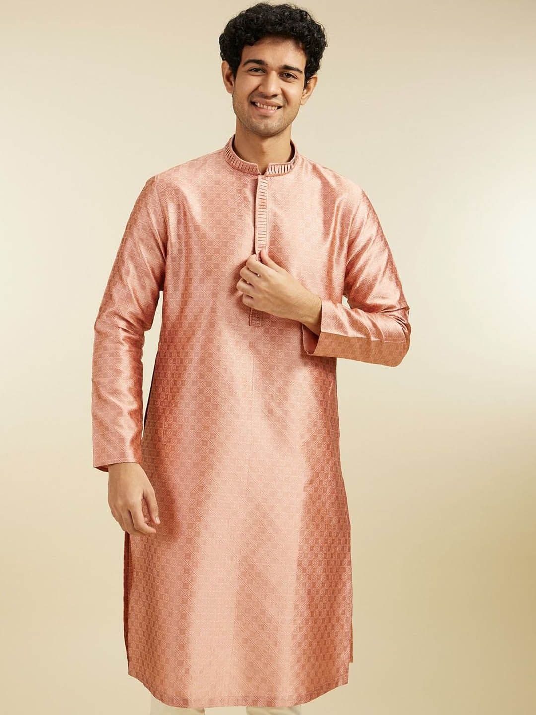 Diwas by Manyavar Geometric Woven Design Straight Kurta - view 1