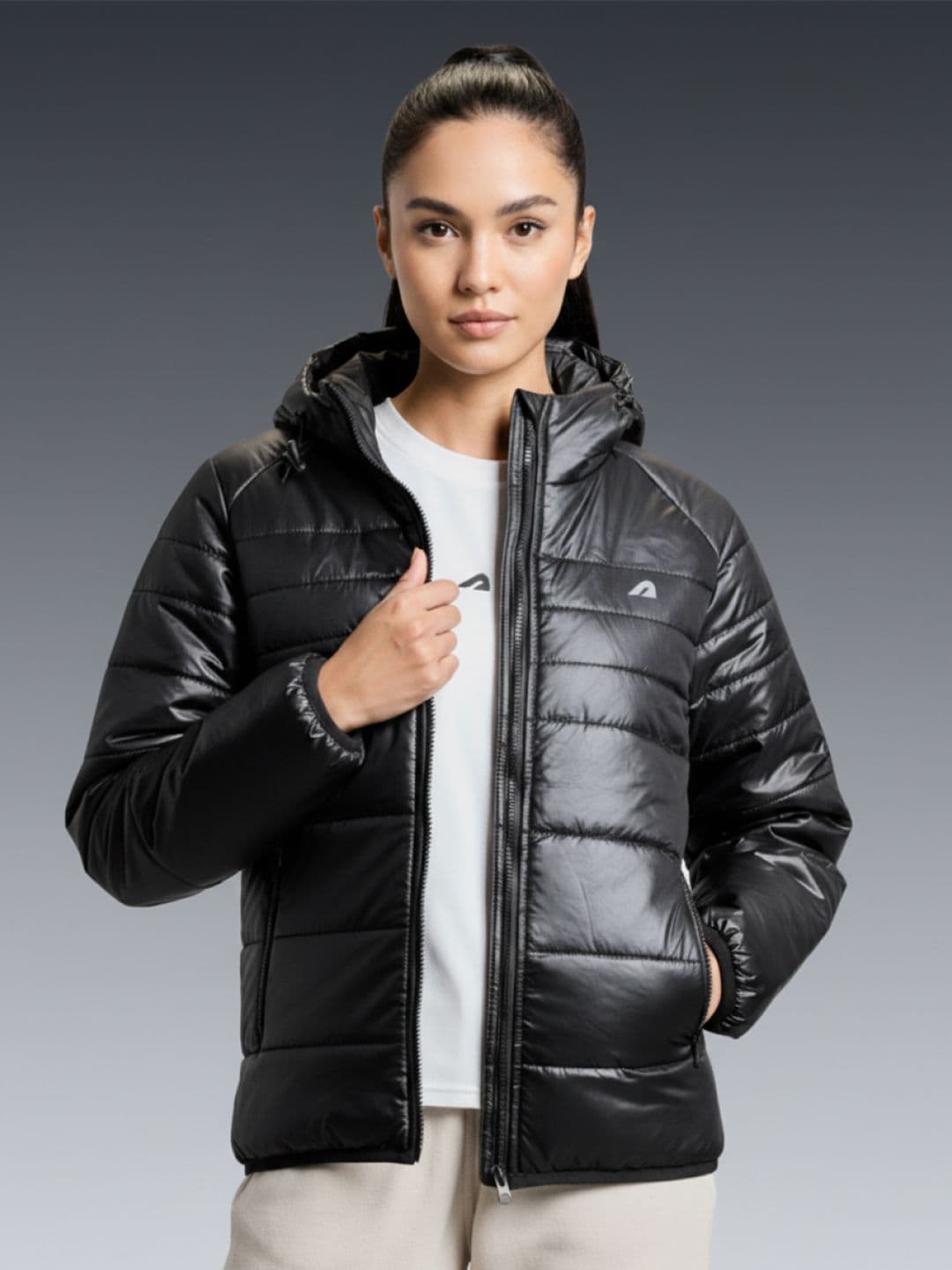 BOLDFIT Women Hooded Solid Casual Puffer Jacket - view 1