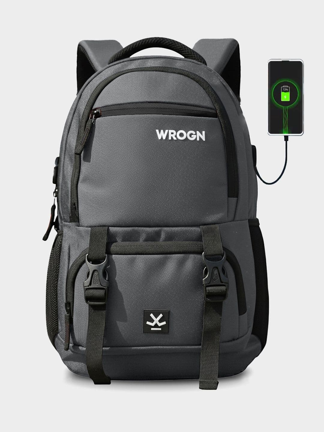 WROGN Brand Logo Laptop Backpack with USB Charging Port 31L - view 1