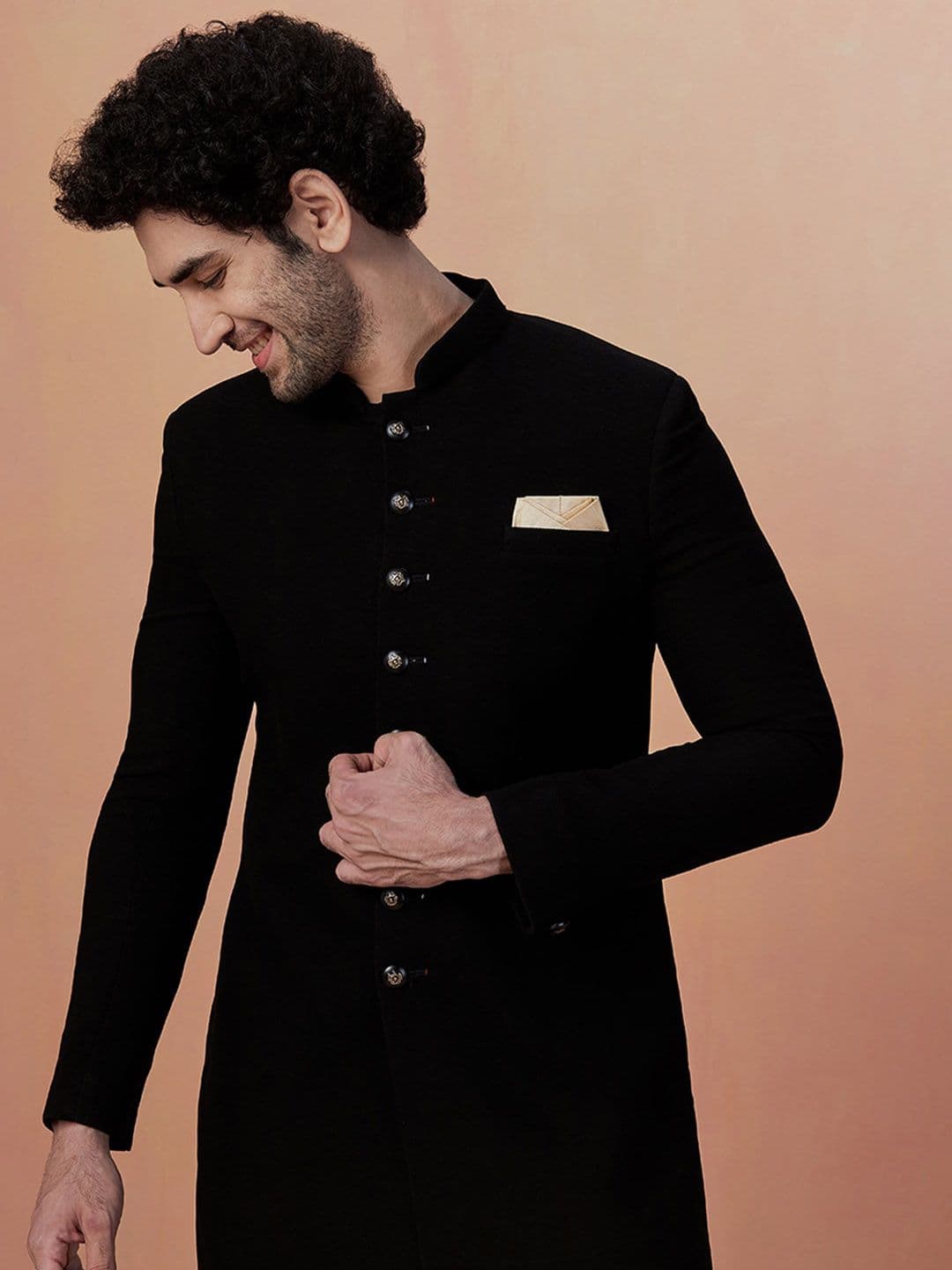 Manyavar Self-Design Traditional Indo Western Sherwani Set - view 1