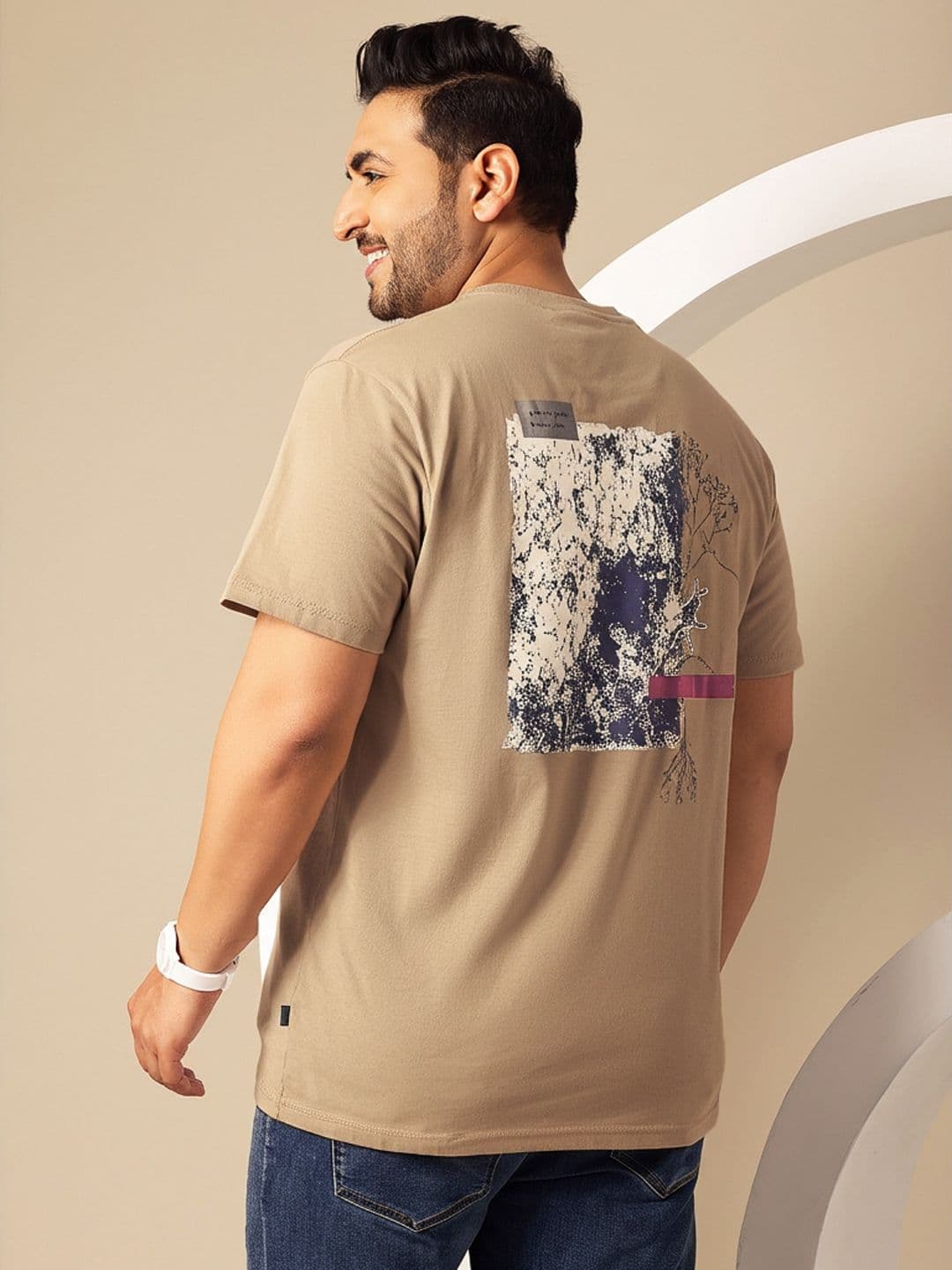 Sztori Plus Size Typography Graphic Printed Pure Cotton T-shirt - view 1