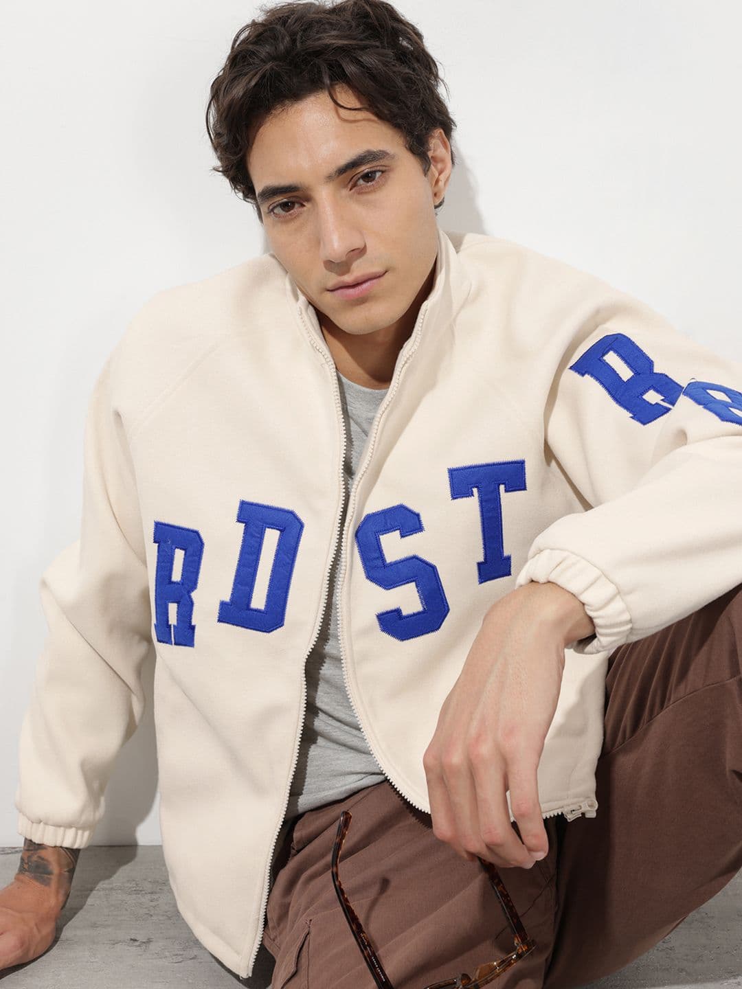 The Roadster Life Co. Typography Printed Stand Collar Tailored Jacket - view 1