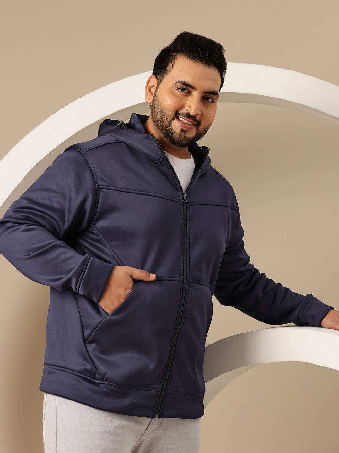 Sztori Men Plus Size Hooded Tailored Jacket - view 1
