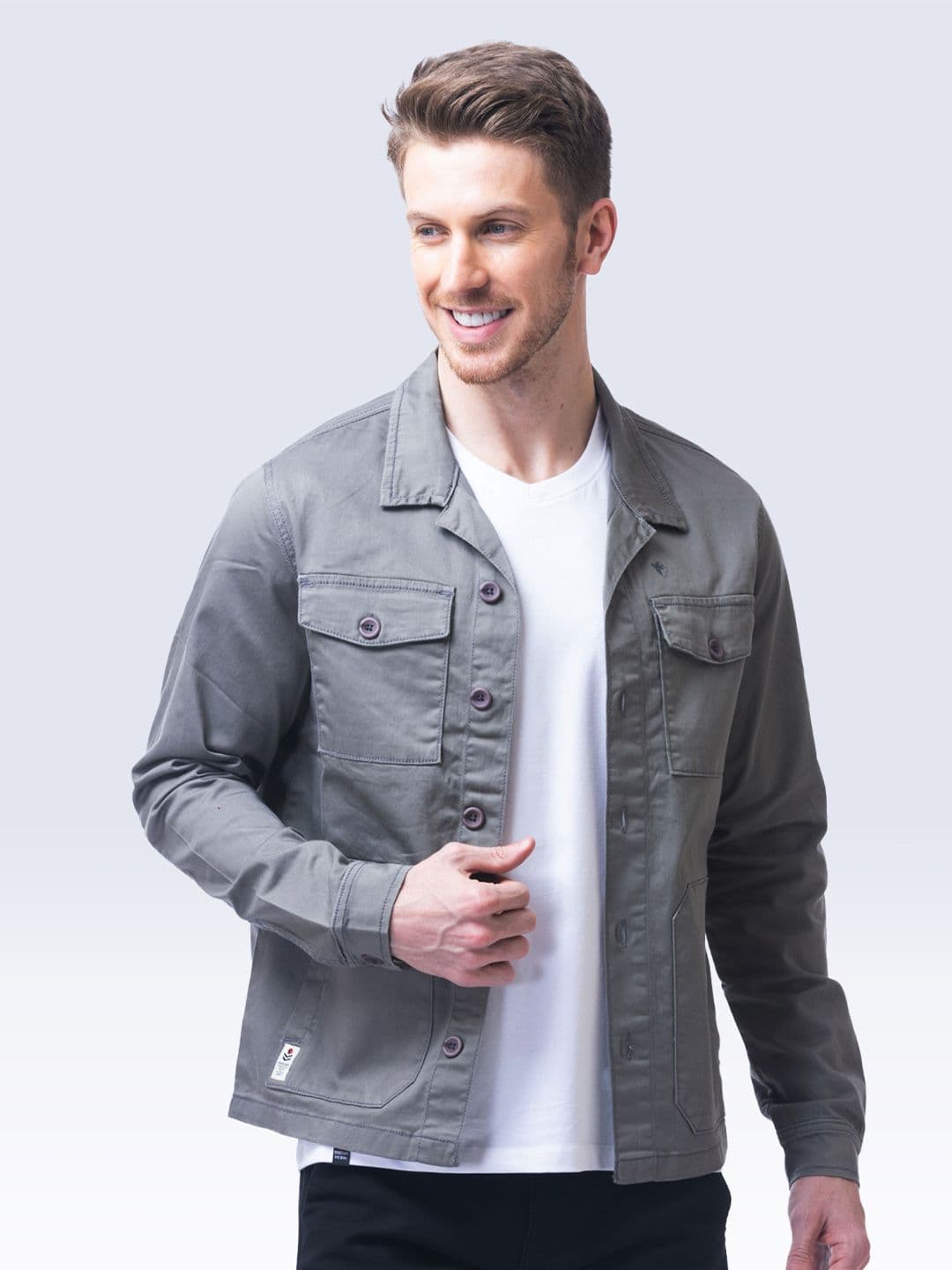 nostrum Men Cotton Crop Quilted Jacket with Embroidered - view 1