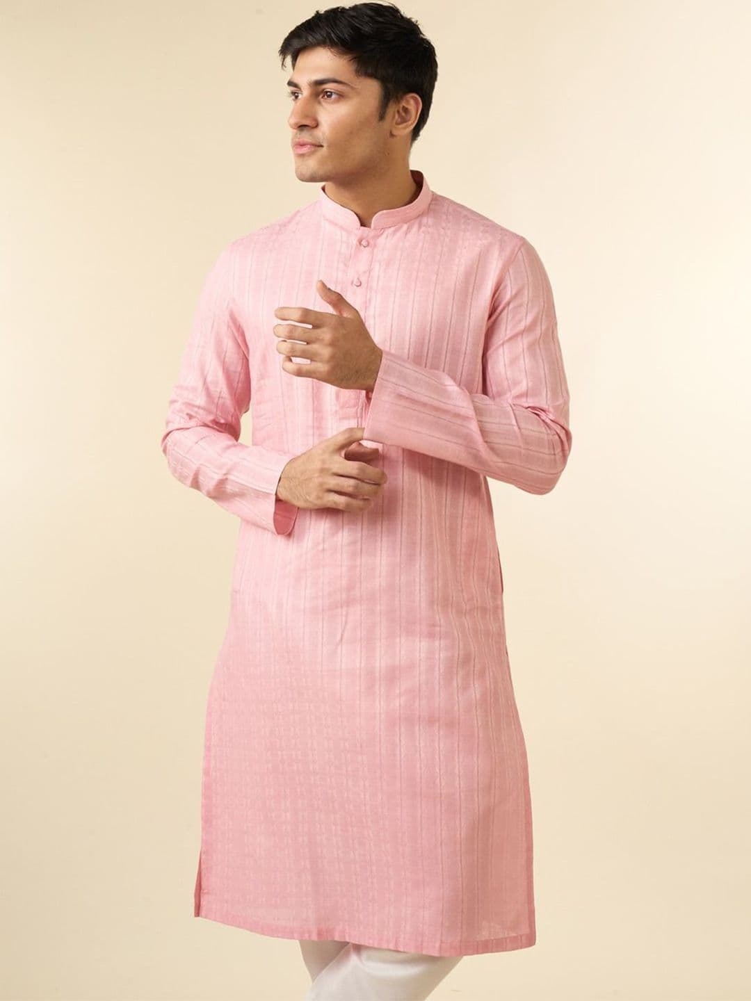 Diwas by Manyavar Men Mandarin Collar Straight Kurta - view 1